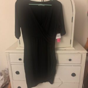 NWT JustFab Classic Black Midi Dress
